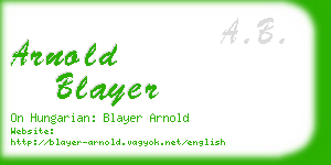 arnold blayer business card